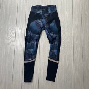 Sweaty Betty Black & Blue Watercolor Leggings Women's Size Small